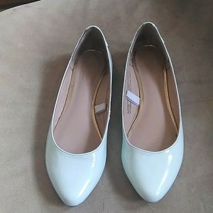 Mint green gold stud flat shoes size 5 1/2